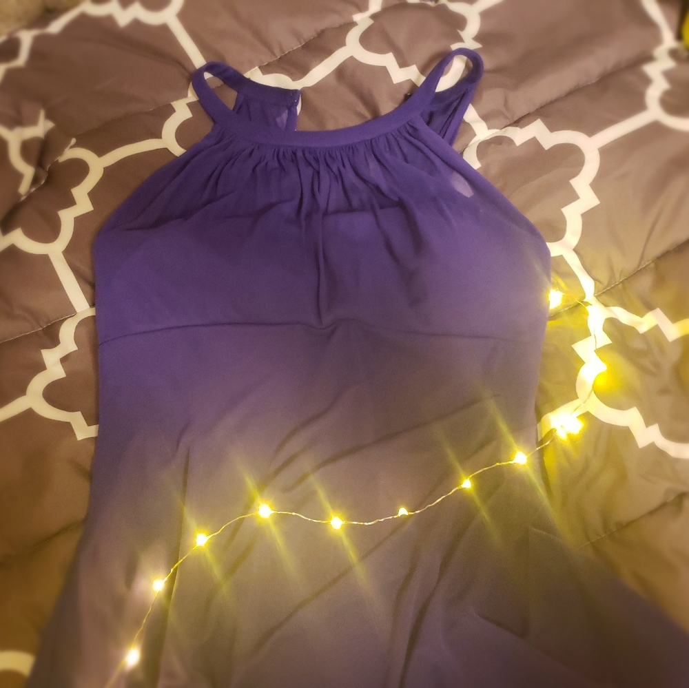 Royal Purple Haltered Dress w/built in bra/support